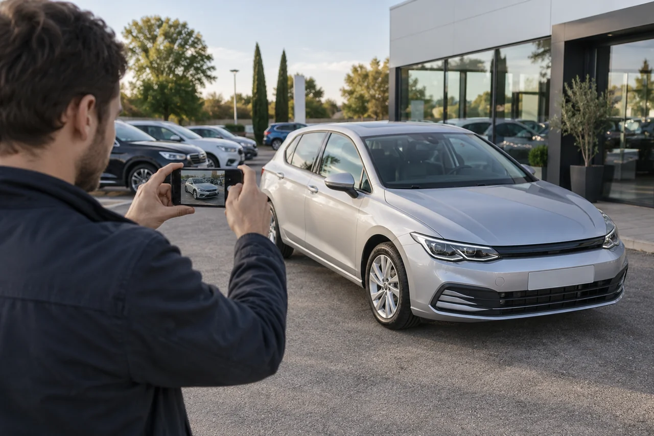 Prise de photos d’une voiture pour préparer sa mise en vente